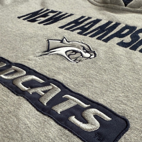 New Hampshire Wildcats Colosseum Arch & Logo Hoodie Heathered Gray EUC S - Picture 7 of 11